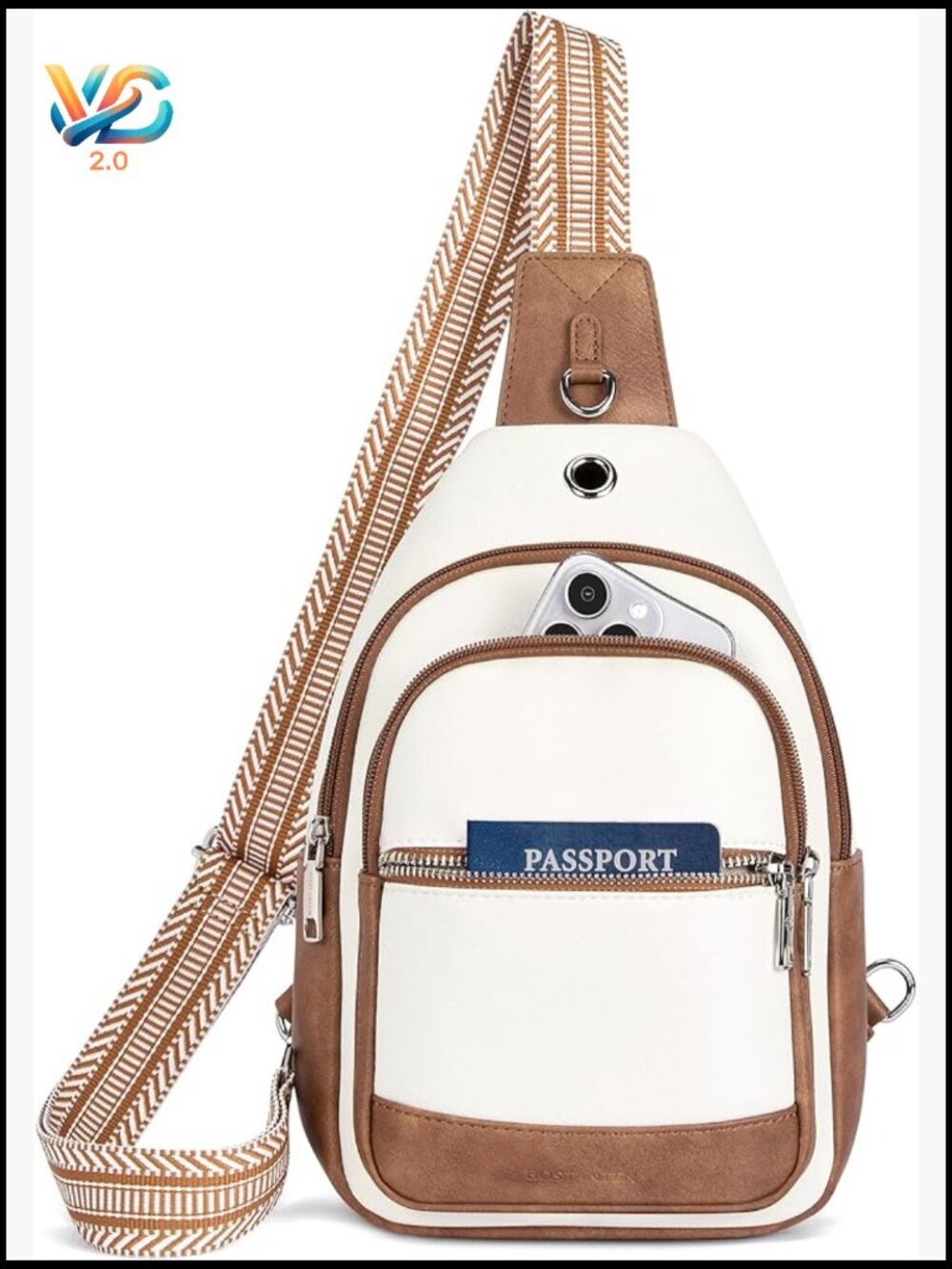 7L Large Sling Bag Crossbody Purse Vegan Leather Travel Sling Backpack